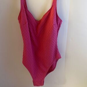 Sessa bathing suit size 16 pink ribbed one piece